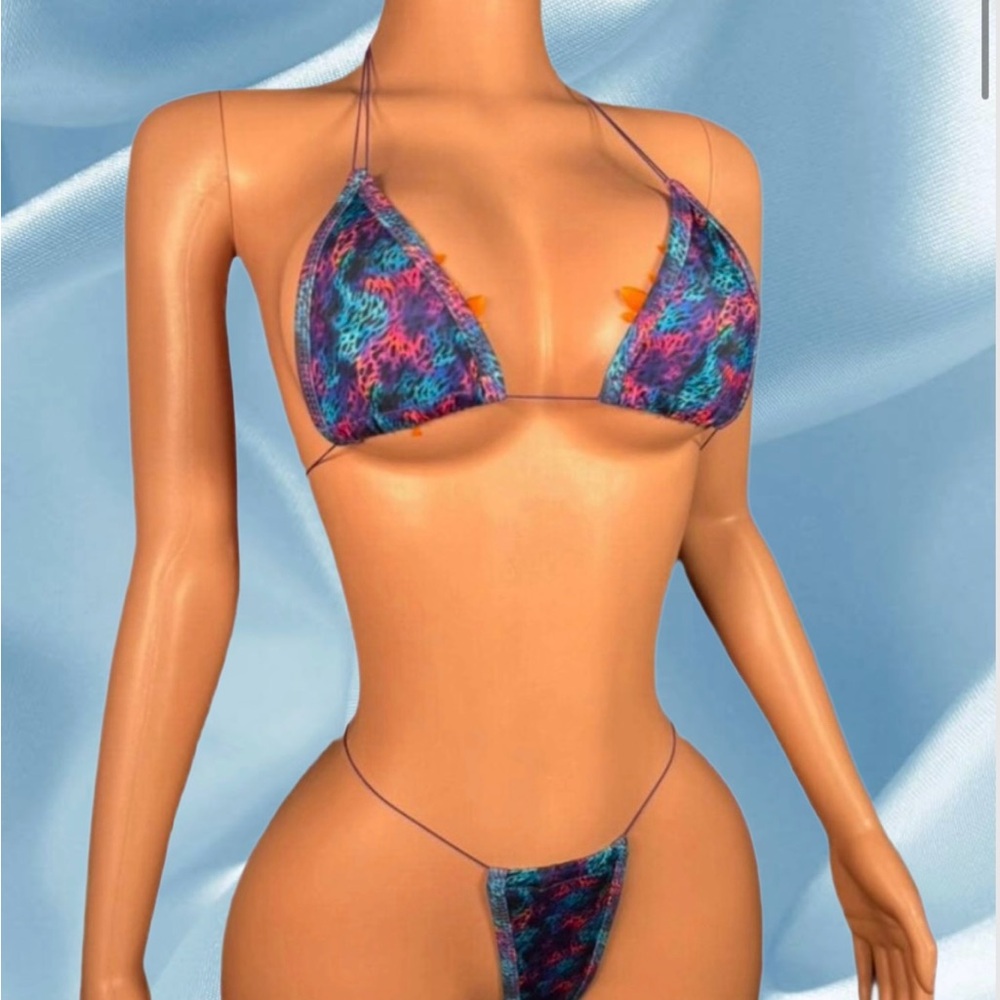 Exotic Dancewear- Multicolor Microkini Set - image 1